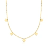 Rs Pure Ross-simons Italian 14kt Yellow Gold Heart Charm Paper Clip Link Necklace In White