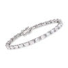 Ross-simons Baguette Cz Tennis Bracelet In Sterling Silver In Silver