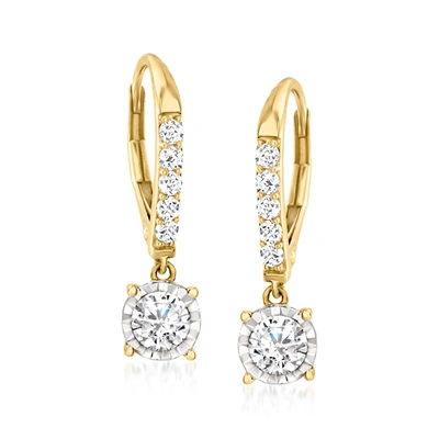 ROSS-SIMONS DIAMOND DROP EARRINGS IN 14KT YELLOW GOLD