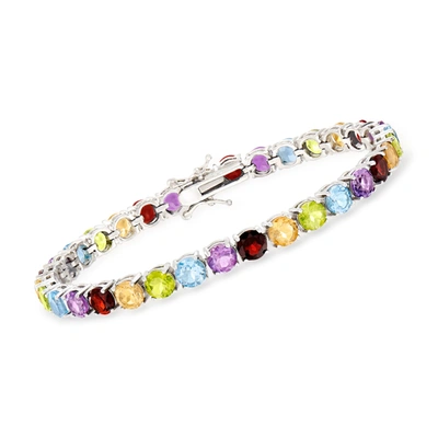 Ross-simons Multi-stone Tennis Bracelet In Sterling Silver