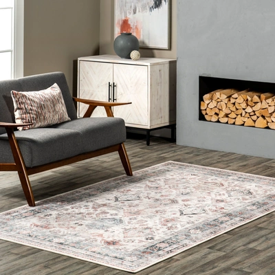 Nuloom Bex Faded Stain-resistant Machine Washable Area Rug In White