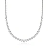 Ross-simons Diamond Graduated Tennis Necklace In Sterling Silver In Silver