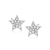 Rs Pure Ross-simons Diamond Star Stud Earrings In Sterling Silver In Silver