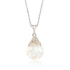 Ross-simons Floating Opal Pendant Necklace In 14kt White Gold In Silver