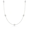 Ross-simons Bezel-set Diamond Station Necklace In 14kt White Gold In Silver