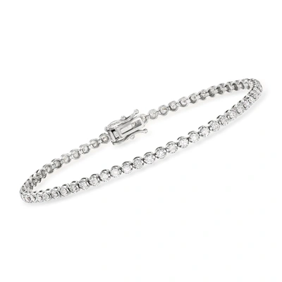 Ross-simons 2.00- Diamond Tennis Bracelet In 14kt White Gold In Silver