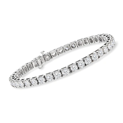Ross-simons Diamond Tennis Bracelet In 14kt Yellow Gold In Silver