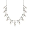 Ross-simons 6-9mm Cultured Pearl And . Diamond Necklace In Sterling Silver In Silver
