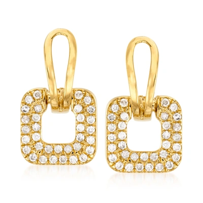 Ross-simons Diamond Drop Earrings In 18kt Gold Over Sterling In Yellow