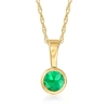 Rs Pure Ross-simons Emerald Pendant Necklace In 14kt Yellow Gold In Green