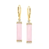 Ross-simons Pink Opal And . White Topaz Drop Earrings In 18kt Gold Over Sterling In Pink