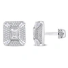 Mimi & Max 5-3/4ct Tgw Octagon Baguette And Round-cut Created White Sapphire Cufflinks In Sterling Silver In Silver