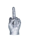 Interior Illusion Plus Interior Illusions Plus Graphite Rhinestone Middle Finger Hand Tabletop - 9" Tall