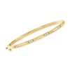 Ross-simons Diamond Station Bangle Bracelet In 18kt Gold Over Sterling In White