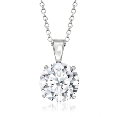 Ross-simons Lab-grown Diamond Solitaire Necklace In 14kt White Gold In Metallic