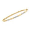 Ross-simons Diamond Station Bangle Bracelet In 18kt Gold Over Sterling In Gold