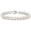 Mimi & Max 9-9.5mm Men's Freshwater Cultured Pearl Bracelet With Sterling Silver Lobster Clasp - 9 In. In Silver
