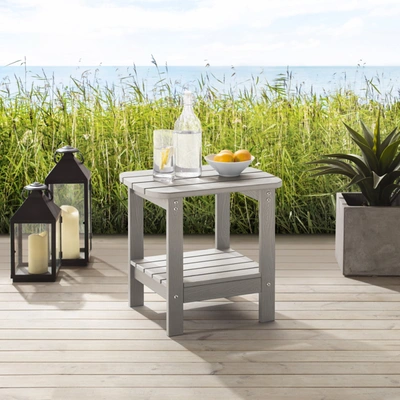 Inspired Home Raymundo Outdoor Side Table In Grey