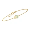 Rs Pure Ross-simons Italian Multicolored Enamel Hamsa Hand Bracelet In 14kt Yellow Gold In White