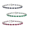 Ross-simons Multi-gemstone And Diamond-accented Jewelry Set: 3 Bracelets In Sterling Silver In Multi