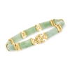 ROSS-SIMONS GREEN JADE "GOOD FORTUNE" BRACELET IN 18KT GOLD OVER STERLING