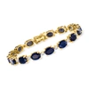 Ross-simons Sapphire And . Diamond Bracelet In 18kt Gold Over Sterling In Blue