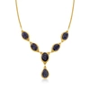 Ross-simons Sapphire Y-necklace In 18kt Gold Over Sterling In Blue