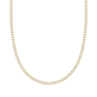 Ross-simons 3.5-4mm Cultured Pearl Tennis Necklace In 18kt Gold Over Sterling In White