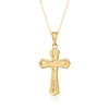 CANARIA FINE JEWELRY CANARIA 10KT YELLOW GOLD BEVELED-EDGE CROSS PENDANT NECKLACE