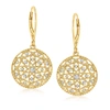Ross-simons Diamond Circle Drop Earrings In 18kt Gold Over Sterling In Gold
