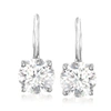 Ross-simons Moissanite Earrings In Sterling Silver In White