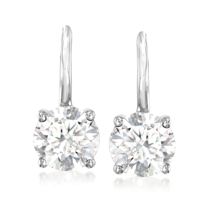 Ross-simons Moissanite Earrings In Sterling Silver In White