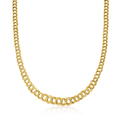 Canaria Fine Jewelry Canaria 10kt Yellow Gold Graduated Curb-link Necklace In White