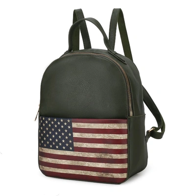 Mkf Collection By Mia K Briella Vegan Leather Women's Flag Backpack In Green