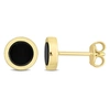 Mimi & Max 5/8ct Tgw Black Onyx Stud Earrings In Yellow Plated Sterling Silver In Black
