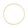 Ross-simons Italian 4mm Reversible Omega Necklace In 2-tone Sterling In White