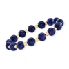 ROSS-SIMONS SAPPHIRE BEAD STRETCH BRACELET WITH 14KT YELLOW GOLD