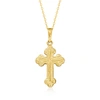 CANARIA FINE JEWELRY CANARIA 10KT YELLOW GOLD BUDDED CROSS PENDANT NECKLACE