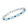Ross-simons London And Sky Blue Topaz Bracelet In Sterling Silver In Blue