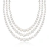Ross-simons 6-12mm Shell Pearl Graduated 3-strand Necklace With Sterling Silver In White