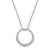 Mimi & Max 1/3ct Tdw Diamond Circle Pendant With Chain In Sterling Silver In Silver