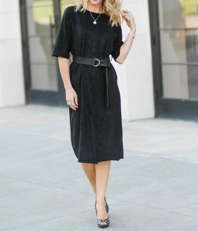 Week& The Tristen Faux Suede Dress In Black In Grey