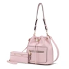 Mkf Collection By Mia K Larissa Vegan Leather Women's Bucket Bag With Wallet- 2 Pieces In Pink