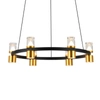 VONN LIGHTING ELLEGI VMC34224BL 24" UP-DOWN 6-LIGHT PENDANT LIGHTING HEIGHT ADJUSTABLE INTEGRATED LED BLACK CHANDE