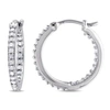 Mimi & Max 1/2ct Tdw Diamond Inside Outside Hoop Earrings In Sterling Silver In Silver