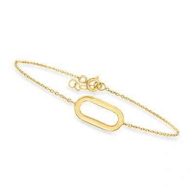 Canaria Fine Jewelry Canaria 10kt Yellow Gold Single Paper Clip Link Bracelet In Multi