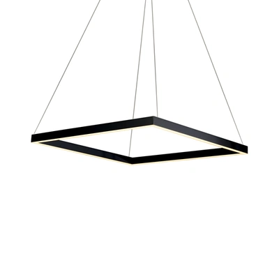 Vonn Lighting Atria Vmc31620bl 20" Integrated Led Pendant Light Square Height Adjustable Chandelier In Black