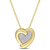 Mimi & Max 1/6ct Tdw Diamond Heart Pendant With Chain In Yellow Plated Sterling Silver In Silver