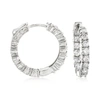Ross-simons Cz Inside-outside Hoop Earrings In Sterling Silver In Silver