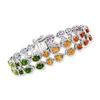 Ross-simons Multi-gemstone Bracelet In Sterling Silver In Multi